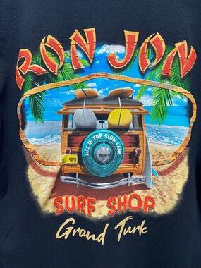 RON JON SURF SHOP Grand Turk Black Adult Large T-Shirt